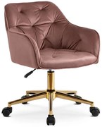 Różowe krzesło obrotowe welurowe B7-L16