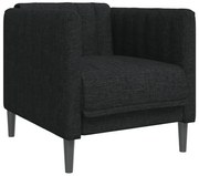 Czarny tapicerowany fotel na nóżkach W9-A12