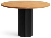 Okrągły stół NESTIL blat dąb hikora, kolor podstawy do wyboru