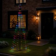 Zewnetrzna Świąteczna lampa podłogowa czarna 240 cm z LED RGB IP44 z pilotem - Nagi Oswietlenie zewnetrzne