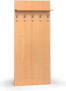 Garderoba z wieszakami PRIMO WOOD, 5 haczyków, półka, tekstura drewna pionowa, buk