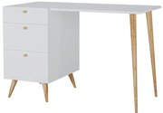 Białe skandynawskie biurko z szufladami T8-D89