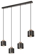 Czarna metalowa lampa wisząca 12x75 cm Olena – Candellux Lighting