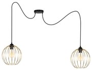 Żyrandol na lince MATT 2xE27/60W/230V pająk czarny/złoty