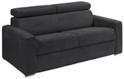 Kanapa 3 osobowa rozkładana typu express z szarego sztruksu - Miejsce do spania z szerokimi listewkami 140 cm - Materac 22 cm - VIZIR