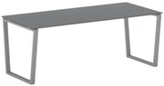 Biurko PRIMO IMPRESS, 200x90 cm, szaro-srebrna podstawa, grafit