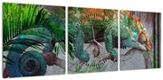 Obraz - Kameleon (z zegarem) (90x30 cm)