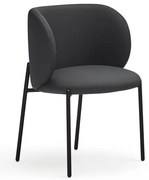 Czarne tapicerowane fotele jadalniane zestaw 2 szt. Mogi – Teulat