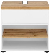 Biała szafka pod umywalkę w dekorze dębu 60x57 cm Thessa – Støraa