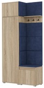 Garderoba z siedziskiem i nadstawką do przedpokoju SINGAPUR 104 dąb sonoma/granatowy MEBLOWA 1