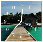 Zegar ścienny kwadrat Palmy morskie