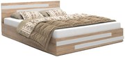Łóżko z pojemnikiem na pościel dąb sonoma 140x200 cm G2-T38