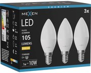 Mexen Nova 3x żarówka LED E14, C37, 1W, Ciepła - 3000K, 105 lm - L102-E14-0130-01x03