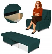 Fotel rozkładany f spania KIMO pojemnik Family Meble Hunter zielony