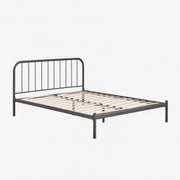 Żelazne Łóżko Asteri Grafitowa Szarość & 160 X 200 Cm - Sklum