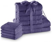 Fioletowe bawełniane ręczniki zestaw 10 szt. frotte Amari – Restilo