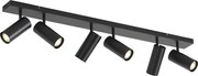 Nowoczesna lampa sufitowa czarna 102 cm 6-punktowa regulowana - Renna