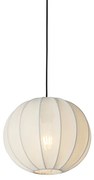 Lampa wisząca w stylu japandi, jedwab biały, 30 cm - Plu