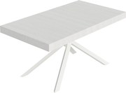 Stół rozkładany Niket 160/244x80 cm biały jesion z białymi nogami