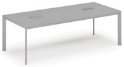 Stół konferencyjny PRIMO INVITATION, 240x120 cm, szary + 2x port blatowy TYP I, srebrny