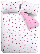 Biało-różowa pościel jednoosobowa z kory 135x200 cm Seersucker Heart – Catherine Lansfield