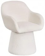 Zestaw 2 Obrotowych Foteli Tapicerowanych Erica Bouclé White - Sklum