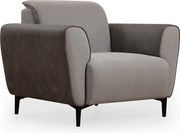 Elegancki fotel 1-osobowy, szary, 100 cm | Stelaż z drewna bukowego i płyty wiórowej, tkanina 100% poliester | Miękkie poduszki piankowe, łatwe do czyszczenia