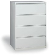 Dwurzędowa szafa kartotekowa A4, 4 szuflady, kolor szary