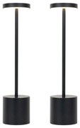 Zewnetrzna Set of 2 Outdoor Table Lamps Black Incl. LED and Dimmer Rechargeable - DupontDesignerski Oswietlenie zewnetrzne