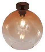 Lampa sufitowa Art Deco ciemny brąz z brązowym szkłem - Sandra ArtDeco Oswietlenie wewnetrzne