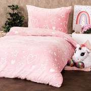 4Home Świecąca pościel mikroflanela Heart, 140 x 200 cm, 70 x 90 cm