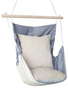 Huśtawka brazylijska z poduszką ecru popielaty szary F8-Z22