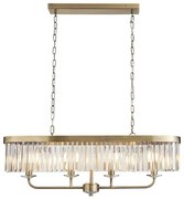 Endon 110539 - Żyrandol na łańcuchu CHESTERFIELD 4xE14/6W/230V mosiądz