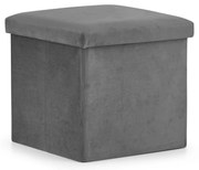Szara składana pufa FURELA VELVET dł. 38 x 38 x 38 cm