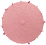 Okrągły dywanik z pomponami POMPOMPARTY, Ø 90 cm