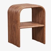 Prostokątny Stolik Pomocniczy 35x40 Cm Z Rattanu Nolay Ciemna Czerń - Sklum