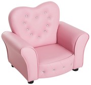 HOMCOM Sofa dziecięca fotel dziecięcy w kształcie serca księżniczka minisofa pokój dziecięcy sofa z