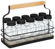 Organizer na przyprawy w formie koszyka, 10 słoiczków