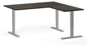 Stół z regulacją wysokości, 3 silniki, 745 - 1215 mm, narożnik L/P, blat 1600 x 1600 mm, podstawa szara, wenge