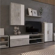 Szafka dolna i półka beton/biały 139.8x35.3x38.9 berno