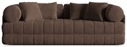 Brązowa aksamitna rozkładana sofa 206 cm Kemi – Cosmopolitan Design