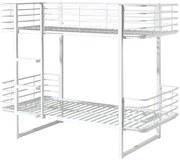 Białe metalowe piętrowe łóżko dziecięce ze stelażem 90x200 cm Oscar – Vipack