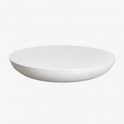 Okrągły Stolik Kawowy Ø105 Cm Z Cementu Zenadia Biała - Sklum