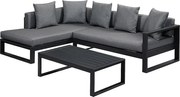 Zestaw ogrodowy  z aluminium: kanapa narożna i stolik kawowy - Antracyt - MOLOKAI