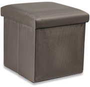 Brązowy składany taboret CUBEXO VELVET M