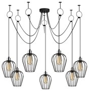 Czarna lampa wisząca z 6 kloszami Opviq lights Tel