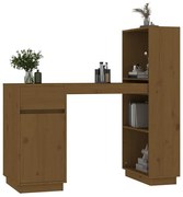 Klasyczne biurko z regałem miodowy brąz H5-M59