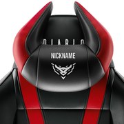 Poduszka zagłówek Diablo X-Horn ze spersonalizowanym haftem, czarno-czerwona