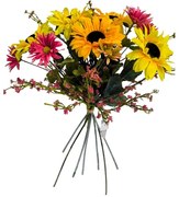 Bukiet słoneczników, gipsówki, dwukrotki, wys. 48cm