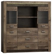 Witryna z szufladami jesion ciemny W2-Z79